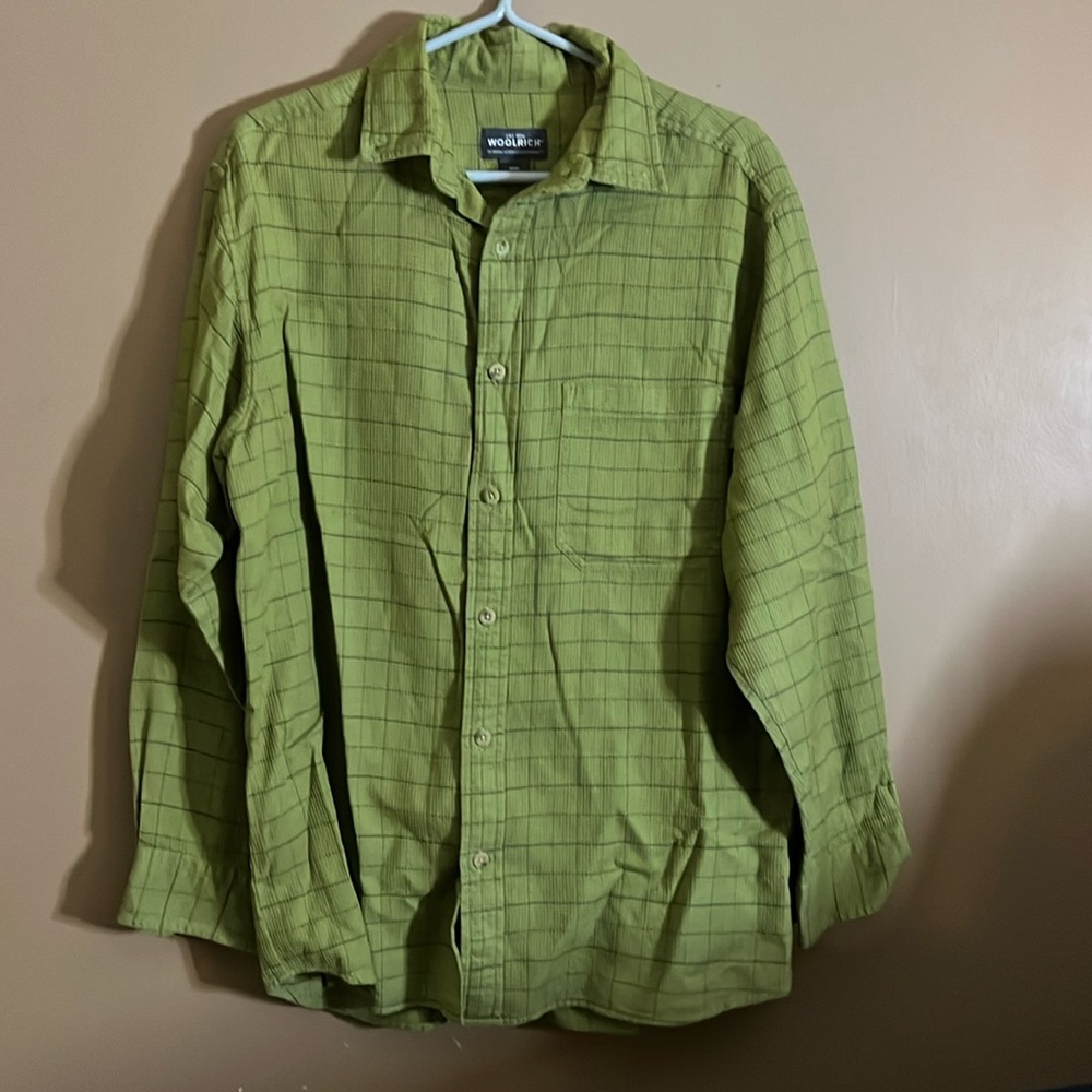 😄Waffleknit cotton button down shirt l1